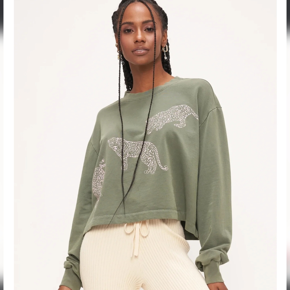 Leopard graphic boxy sweatshirt